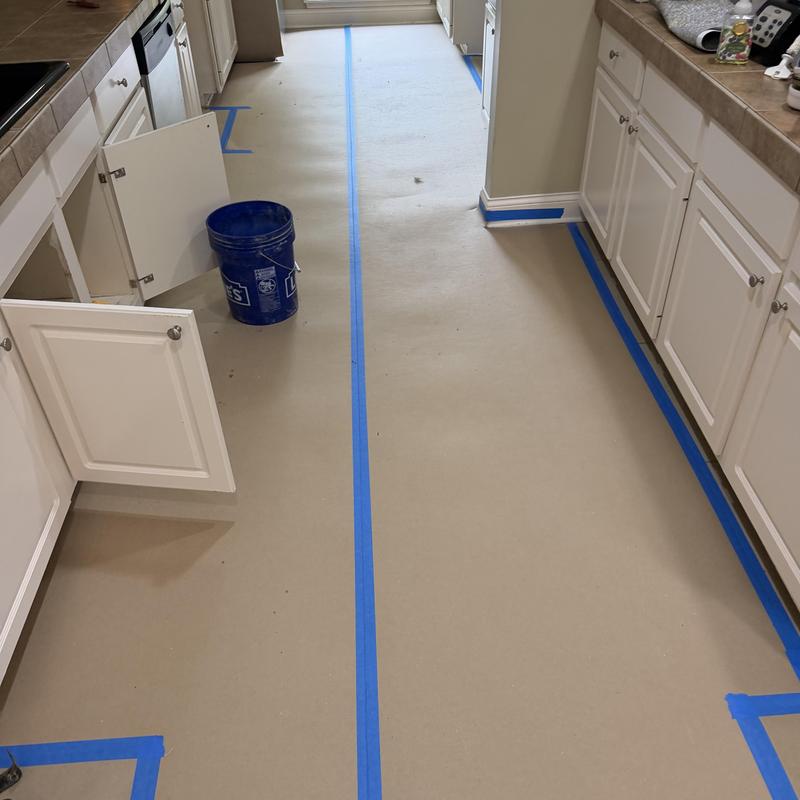 Kitchen floor protection and door prep for demo