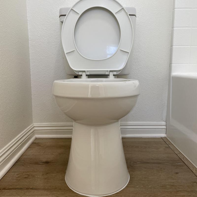 Toilet with new cast-iron closet flange installation