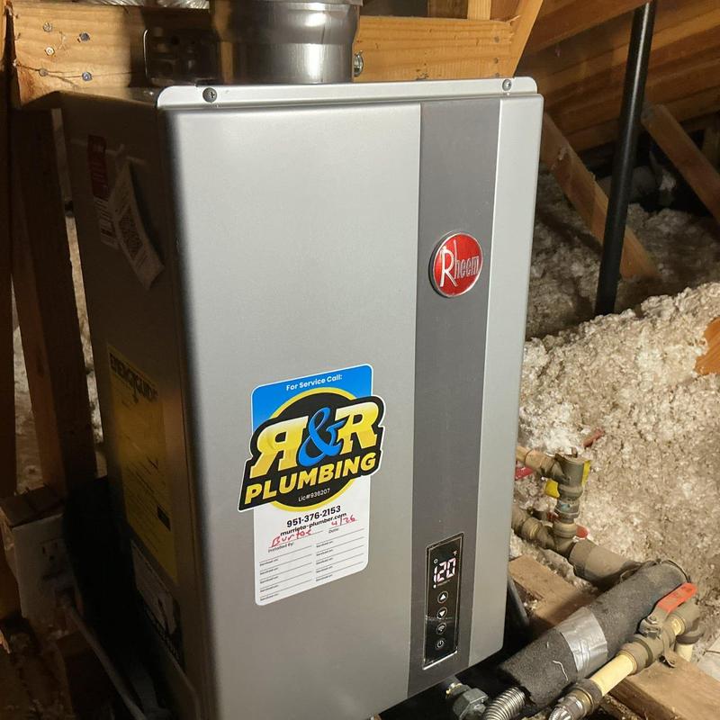 Tankless water heater with new water lines installation