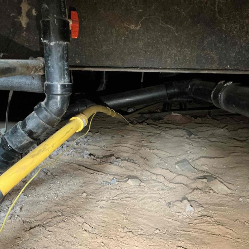 ABS piping and sewer line with fittings installation