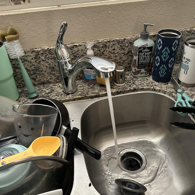 Moen single handle kitchen faucet with running water