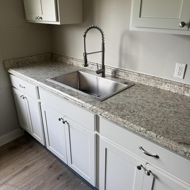Kitchen stainless steel sink with spring faucet installation