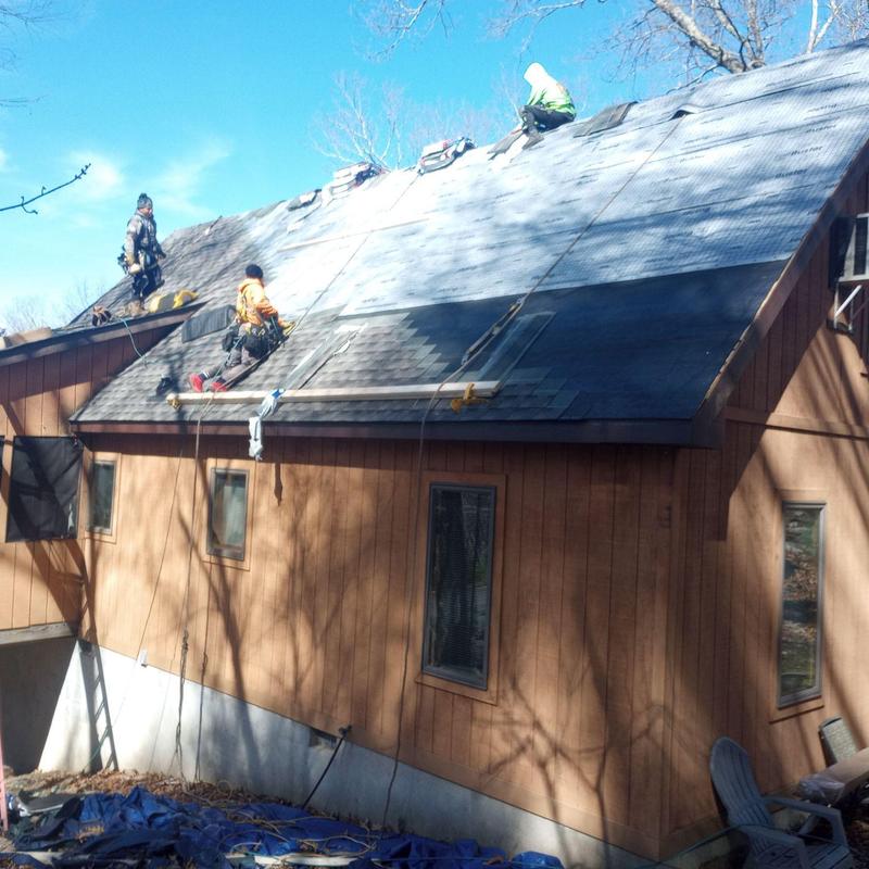 Roof shingles installation on residential home in Bushkill PA Roof shingles installation on residential home in Bushkill PA