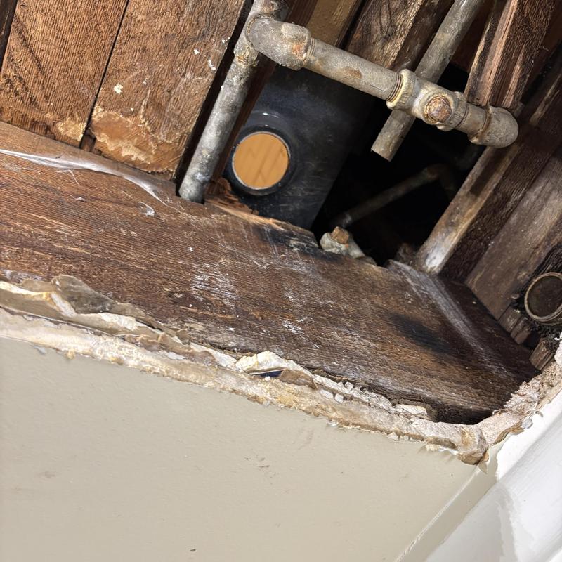 Bathtub waste and overflow pipe opening in wall cavity