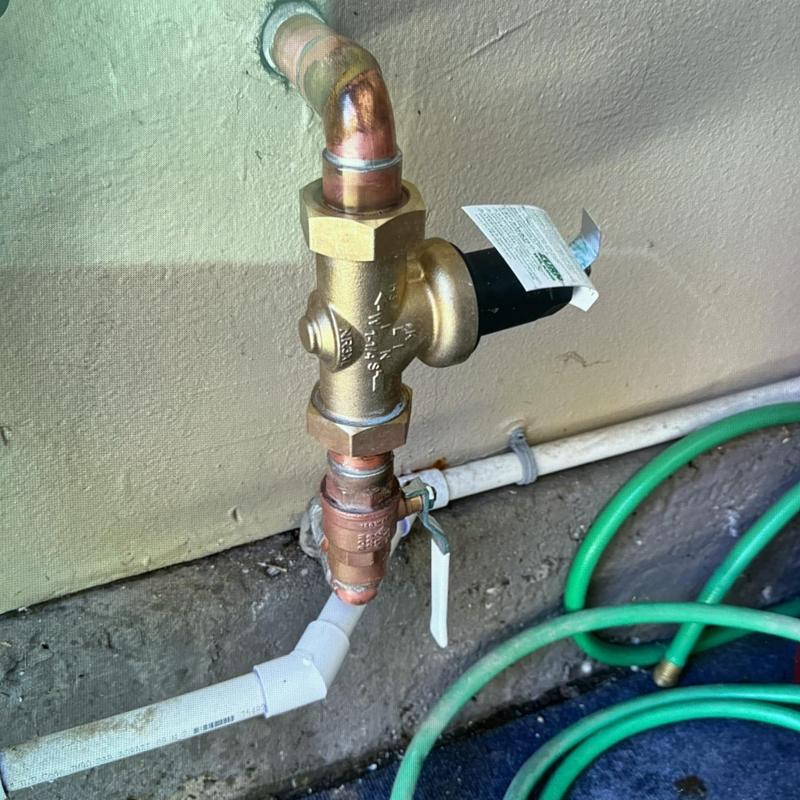Pressure regulator and shut-off valve installation on copper piping