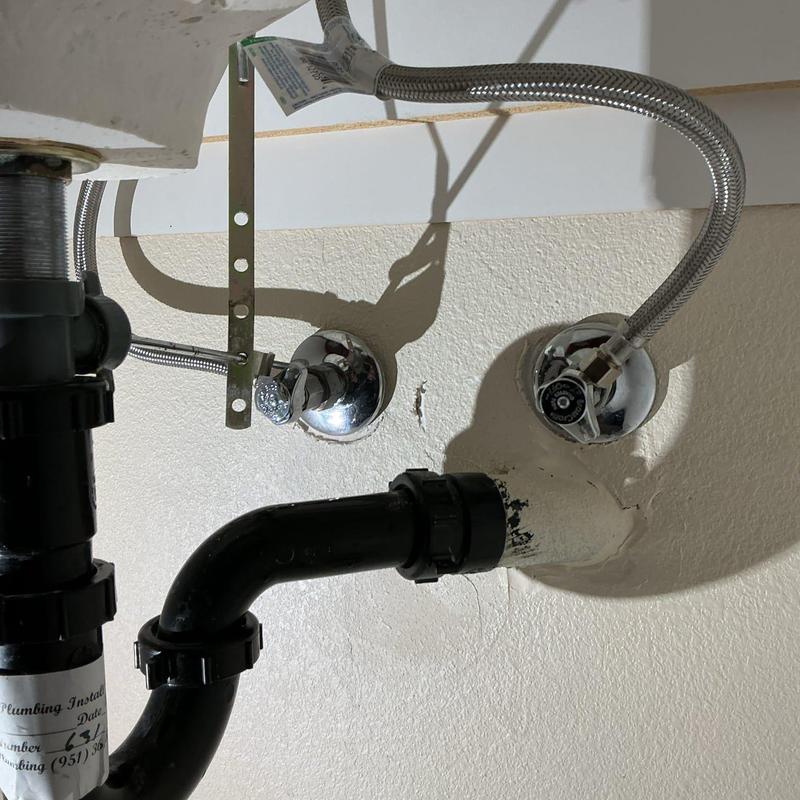 14 turn angle stop valve and sink plumbing connections