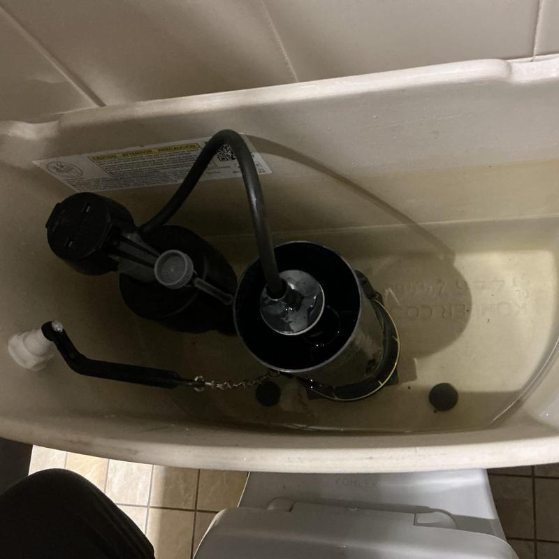 Toilet fill valve and flapper seal replacement inside tank