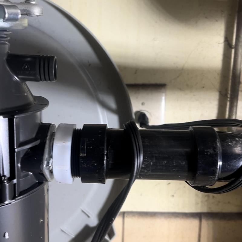 ABS drain pipe installation under sink with attached wiring