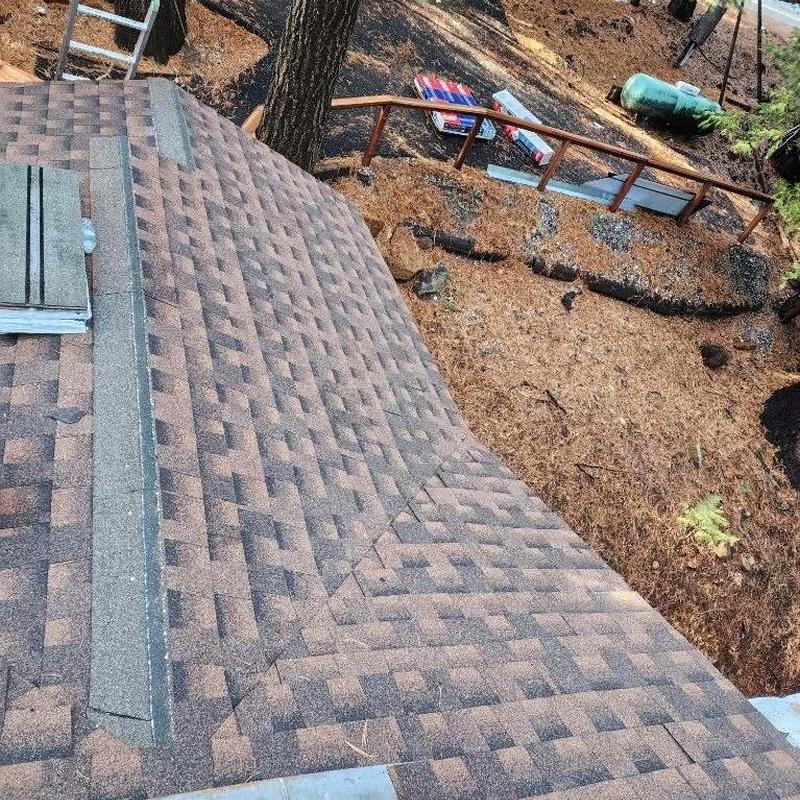 GAF lifetime asphalt roof on cabin in Arnold, CA