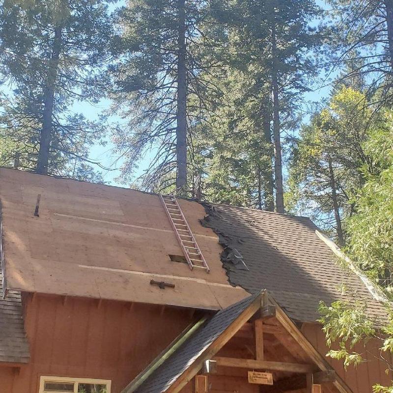 GAF lifetime asphalt roof installation on cabin roof