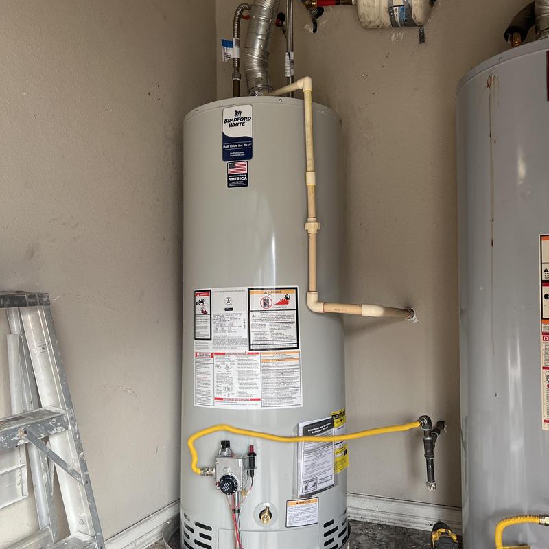 50 gallon water heater with new expansion tank support