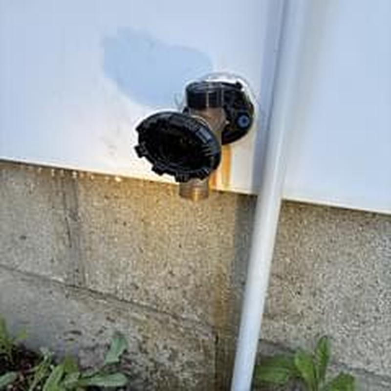 Hose bib replacement with capped water line outside wall