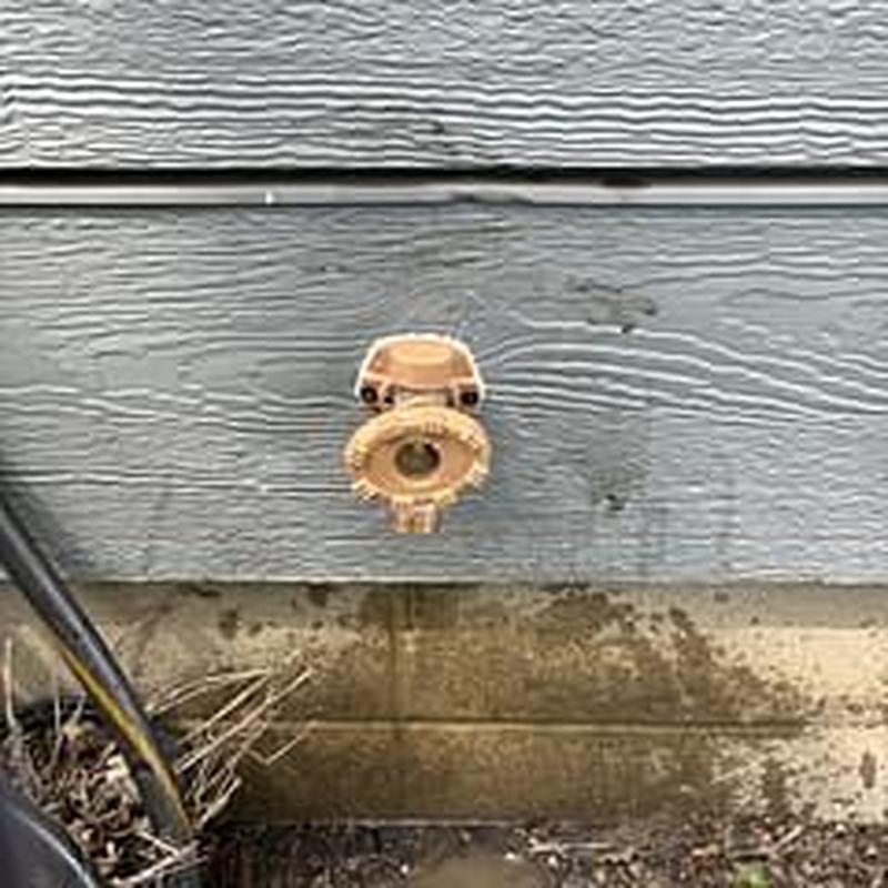 Hose bib installation on exterior wall with limited access
