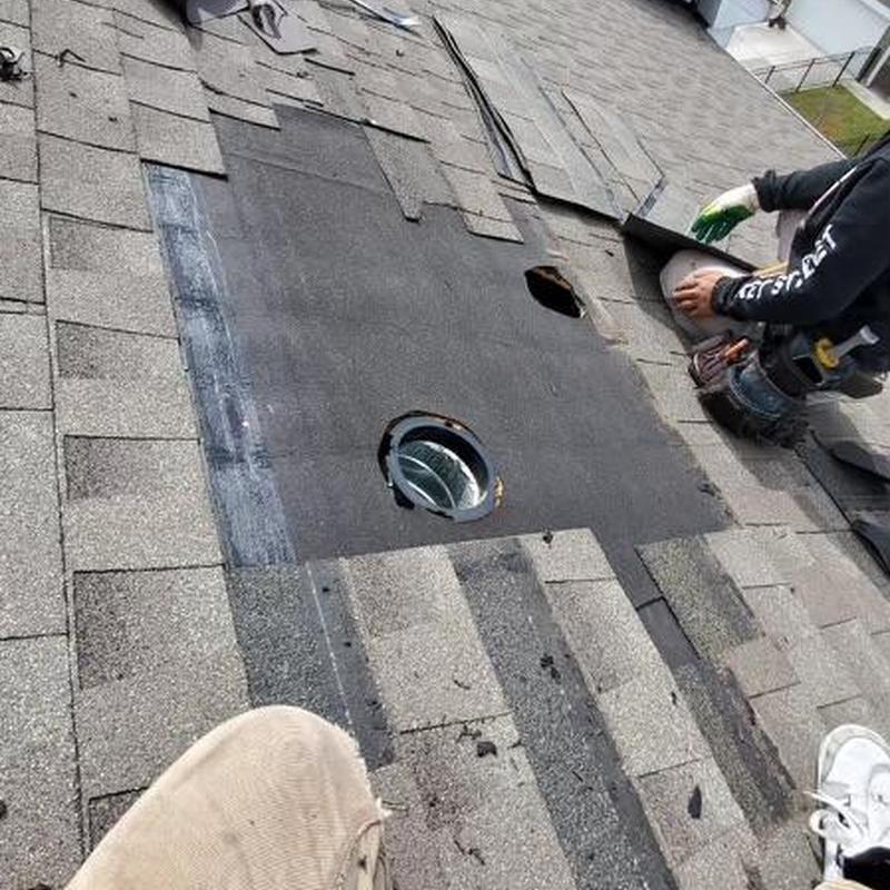 Dryer vent replacement on asphalt shingle roof