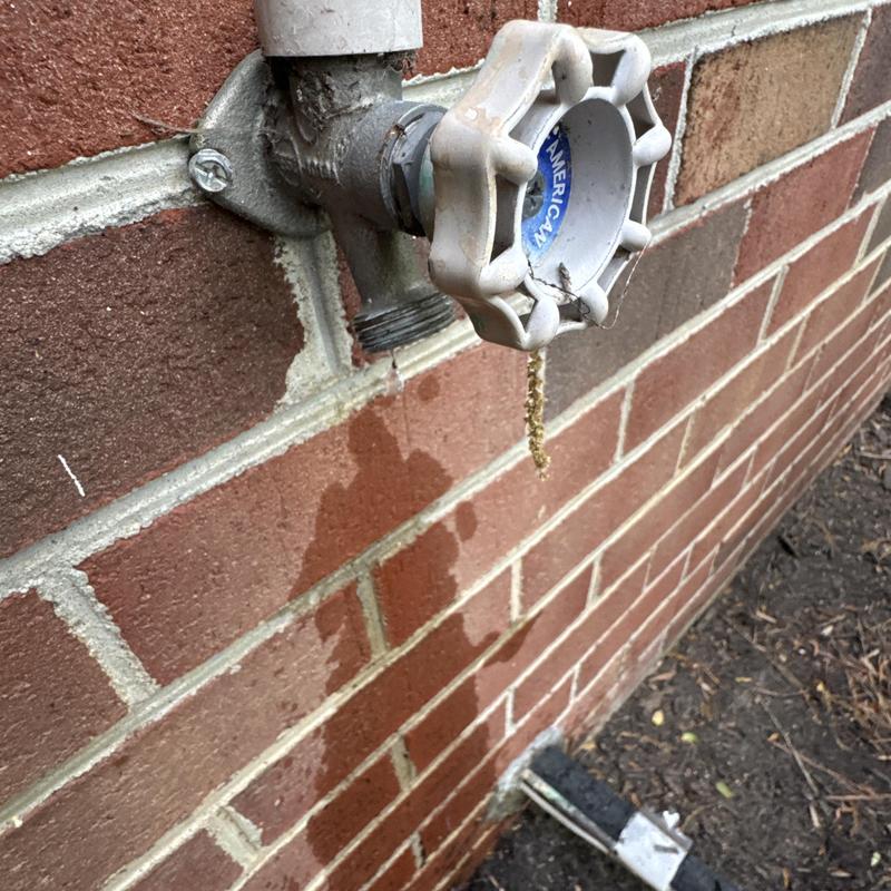 Frost free hose bib leaking at brick wall connection