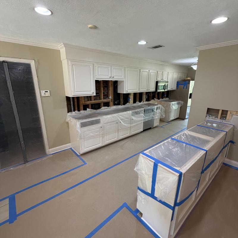 Kitchen countertops and backsplash demolition prep in Brandon MS