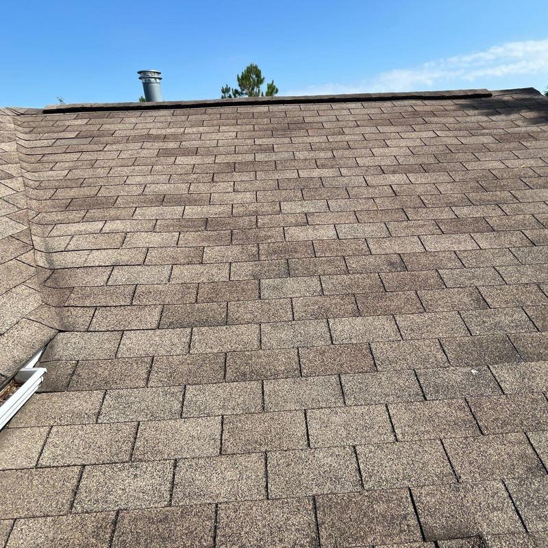 Asphalt roof shingles with hail damage inspection