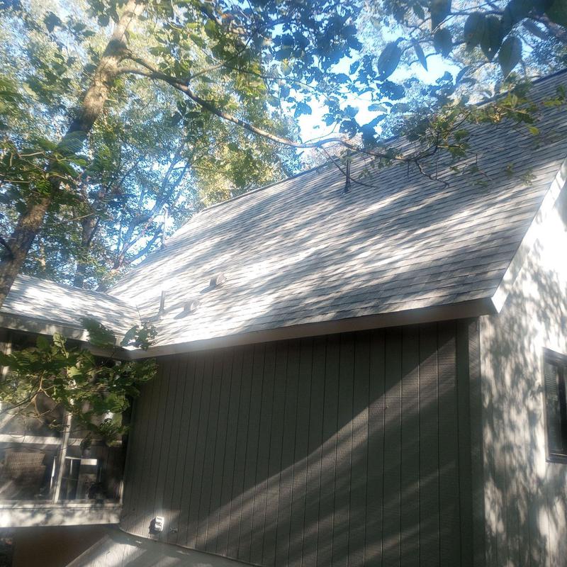 New shingle roof installation with secure placement New shingle roof installation with secure placement