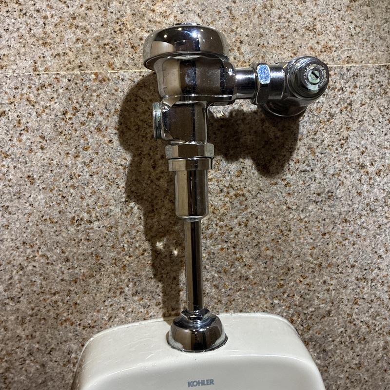 Sloan flushometer valve on urinal with handle replacement Sloan flushometer valve on urinal with handle replacement