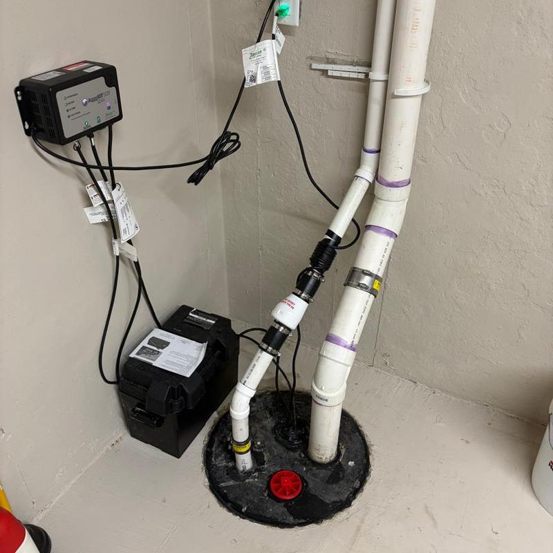 Sump pump system with new piping and control unit