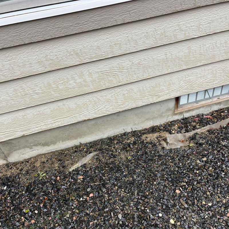 Hose bib installation area on home's exterior wall