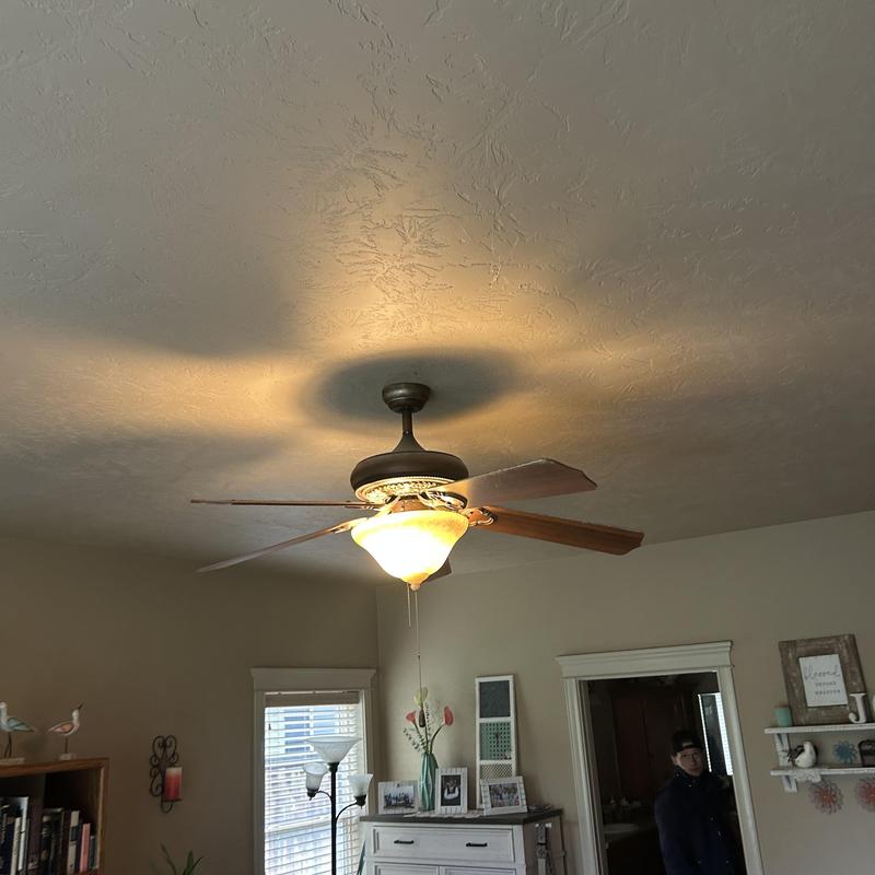 Ceiling fan with light fixture installation interior