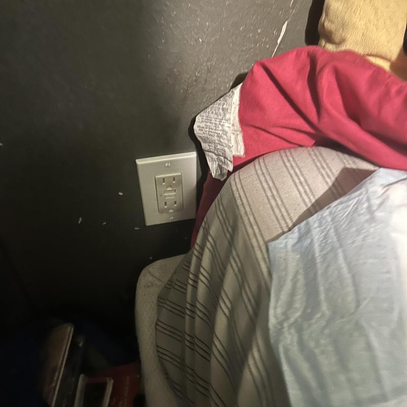 GFCI electrical outlet replacement by bed frame