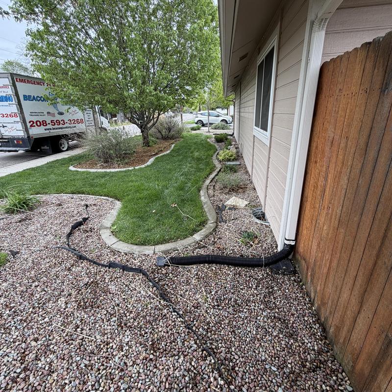French drain system with drainage pipe inspection setup