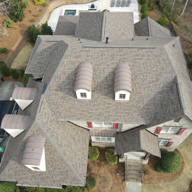 Owens Corning Duration Slatestone Gray roof shingles installed