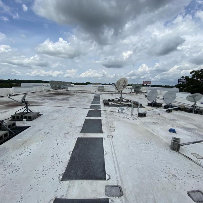 .60 TPO commercial roof with satellite mounts
