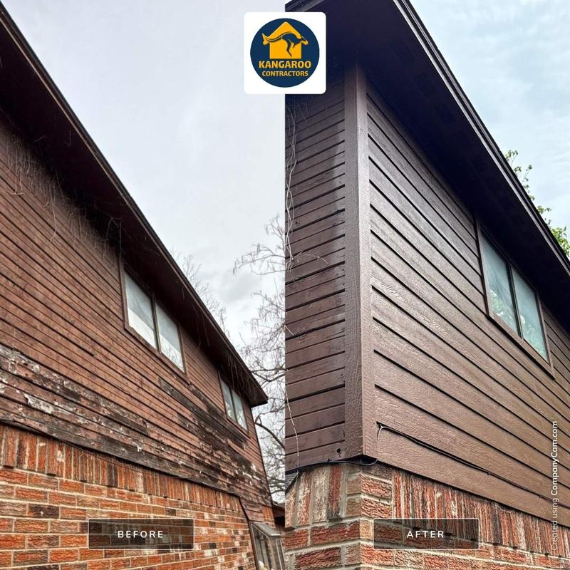 LP SmartSide siding before and after replacement