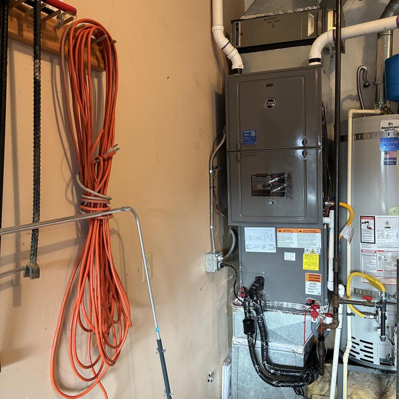 Ruud two-stage gas furnace with heat pump installed Ruud two-stage gas furnace with heat pump installed