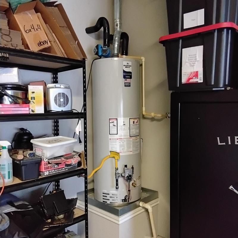 Gas water heater installation with code upgrades