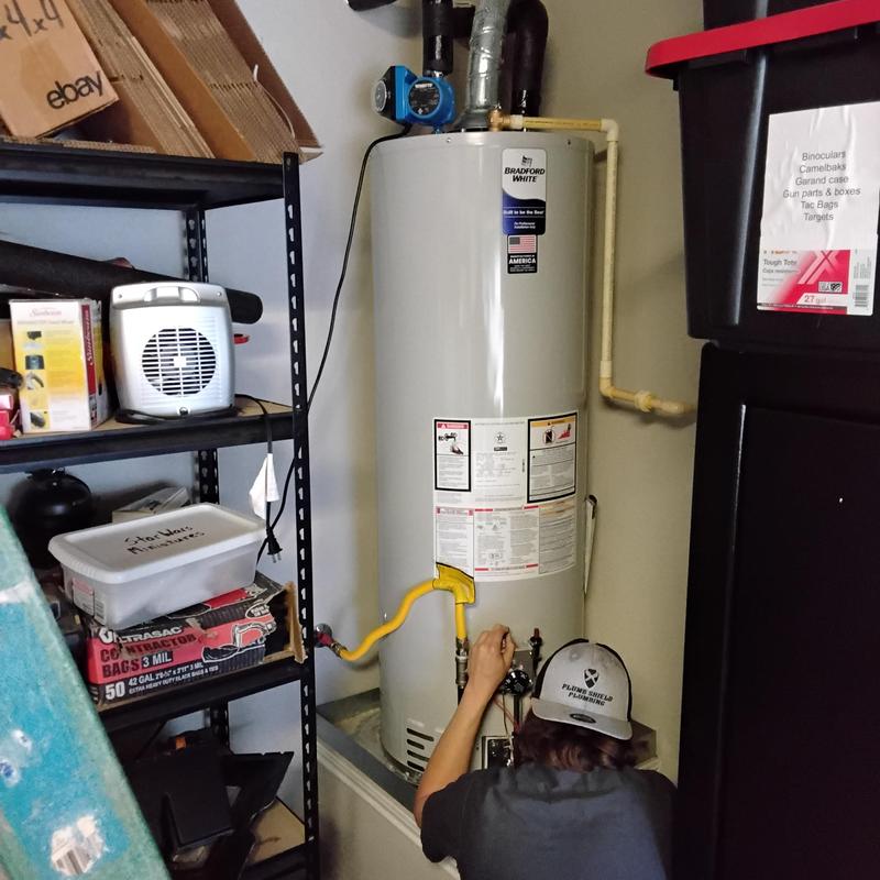 Gas water heater installation with code upgrades
