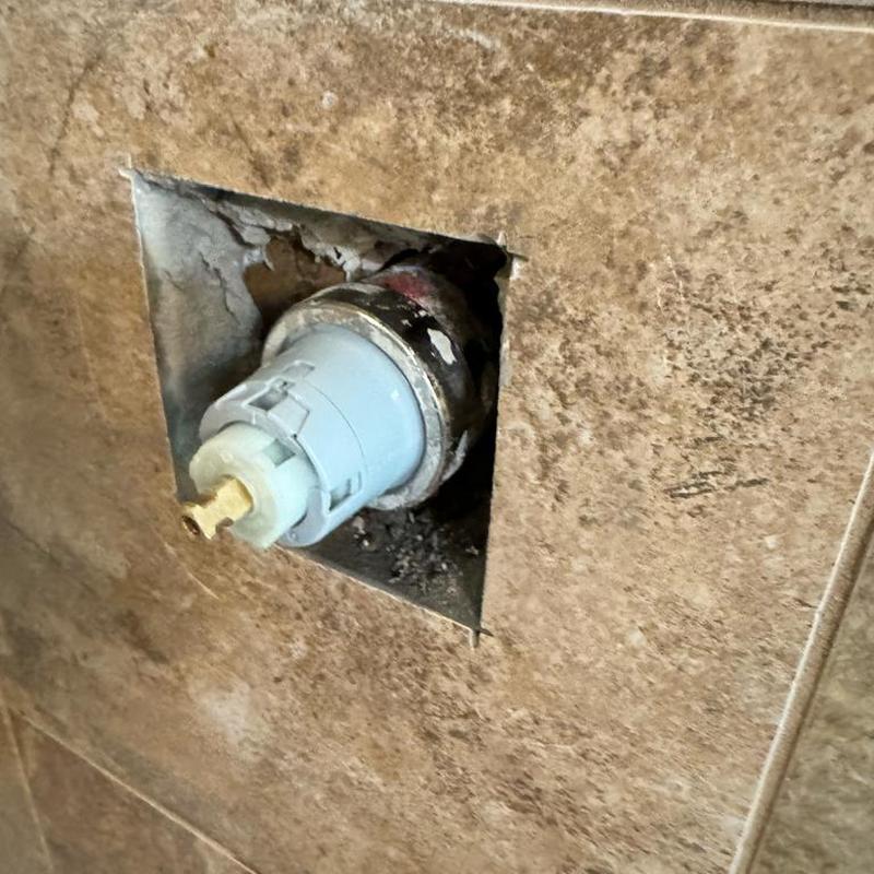 Delta shower cartridge inside valve in tile wall