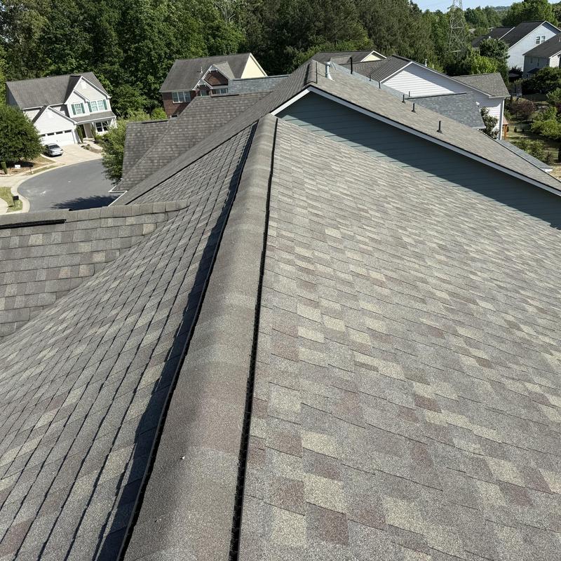 Asphalt shingle roof ridge inspection, no hail damage
