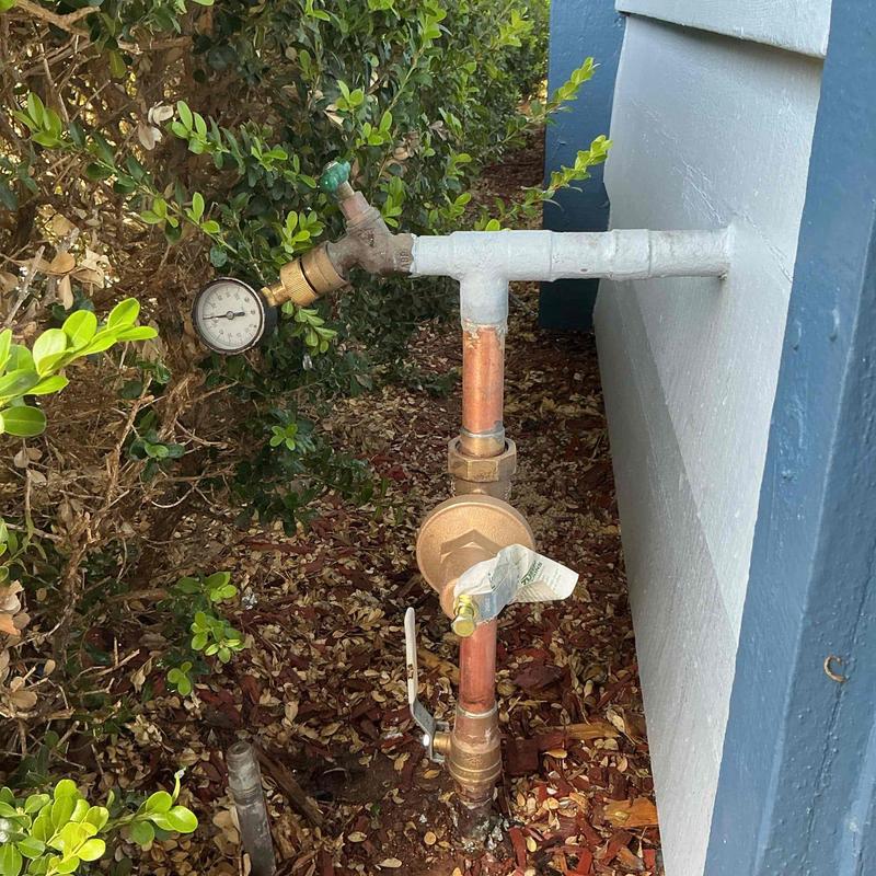 Copper water pipes with new ball valve and unions
