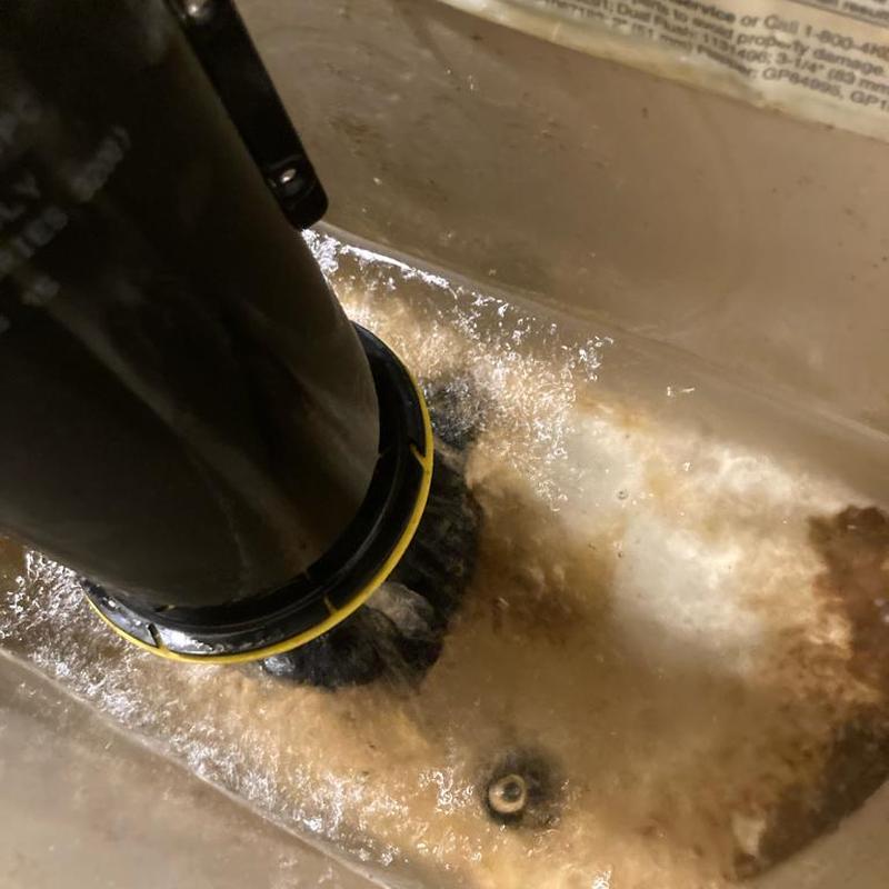 Flush valve flushing water inside toilet tank