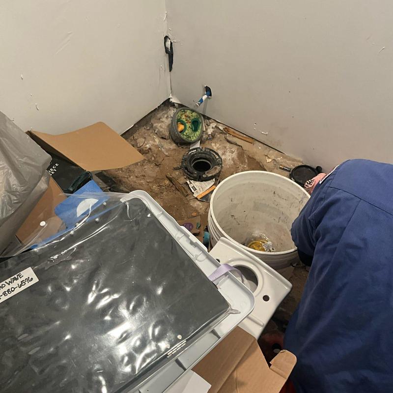 Basement bathroom open drain capping by plumber