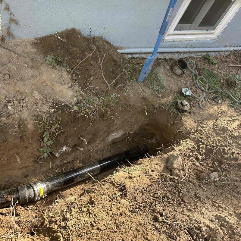 Cast iron sewer pipe replacement with ABS underground