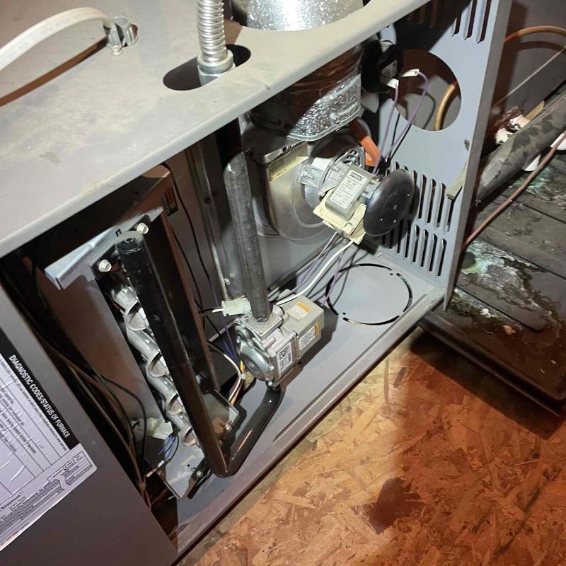 Gas control valve and blower inside dusty furnace cabinet