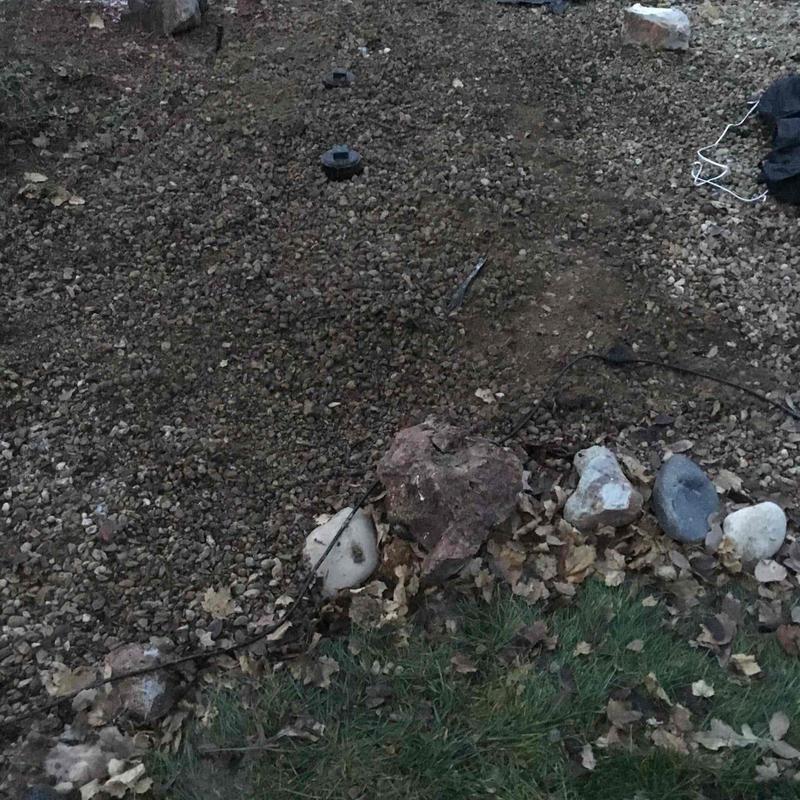 Sewer line excavation and cleanout installation in yard