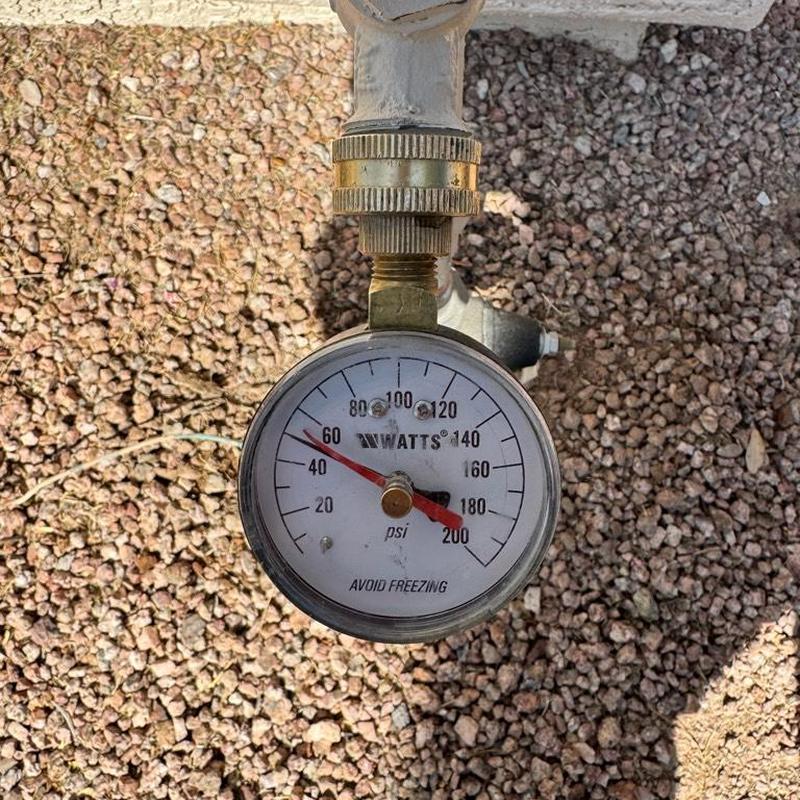 Pressure reducing valve gauge reading in outdoor line