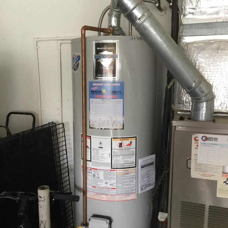 Water heater with copper piping and vent pipe