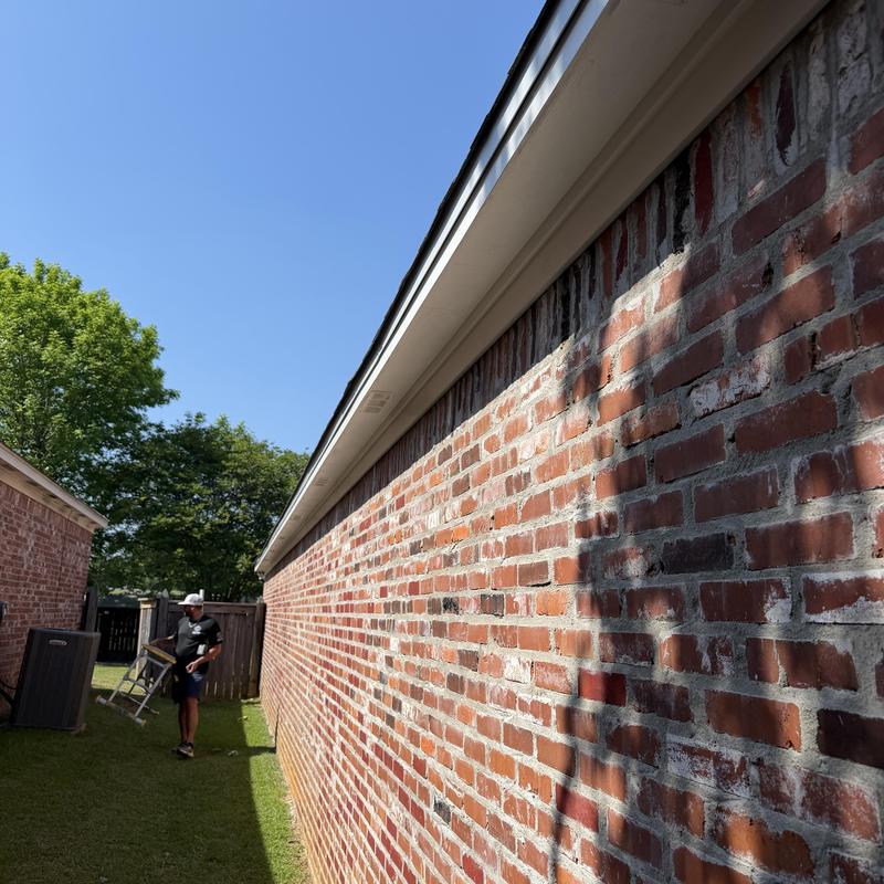 Soffit and fascia with new drip metal installation