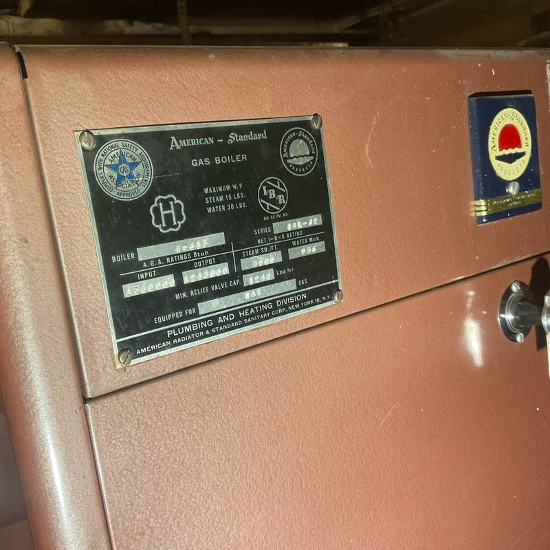American Standard gas boiler control panel close-up