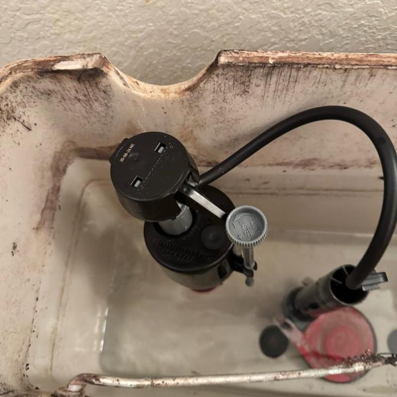 Toilet fill valve and angle stop with corrosion damage