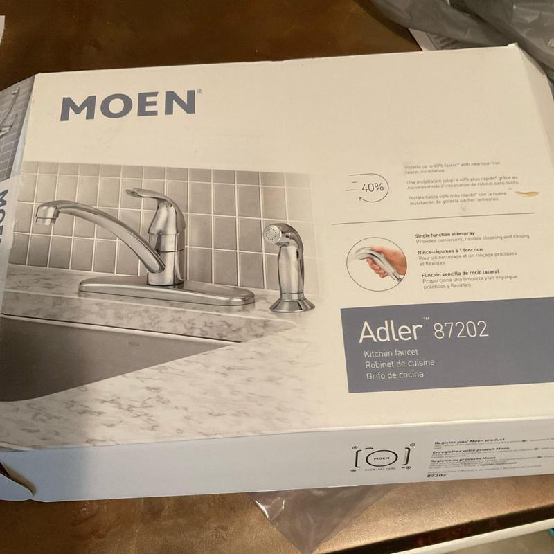Kitchen faucet with side spray installation box