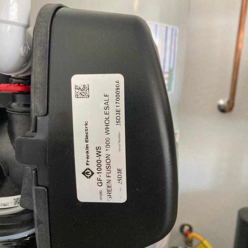 Green Fusion 1000 water system installed by washing machine