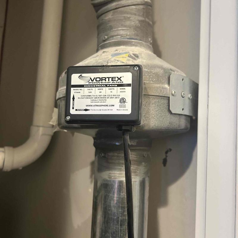 Crawlspace Vortex power fan with control box